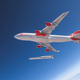 Release of the LauncherOne rocket from a Boeing 747 during a July 2019 drop test.